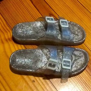 Silver Summer Jelly Sandals